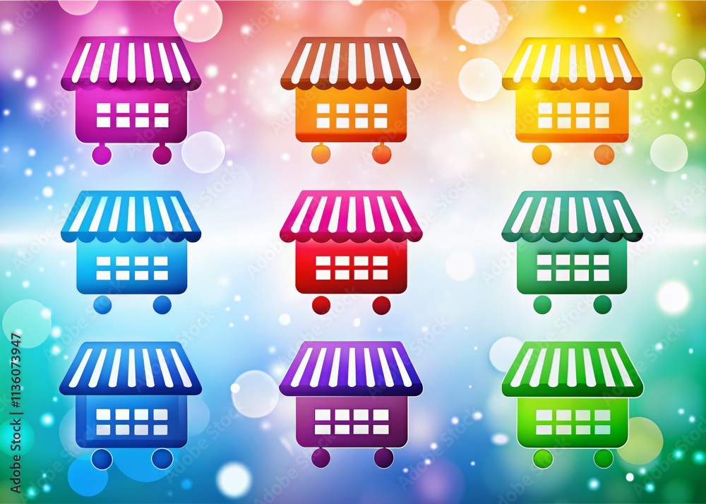 Naklejka premium Online Store Logos - Bokeh Effect Design