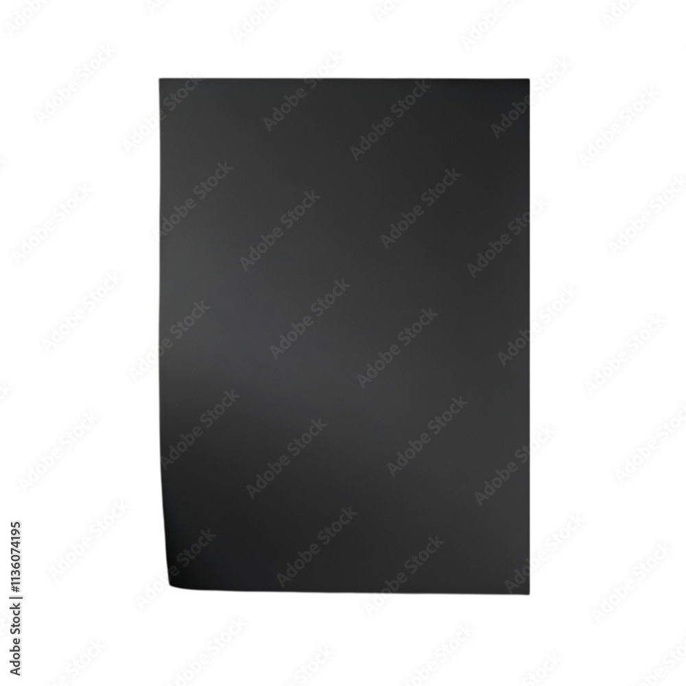 Black hard sheet isolated on transparent background Black hard sheet isolated on transparent background