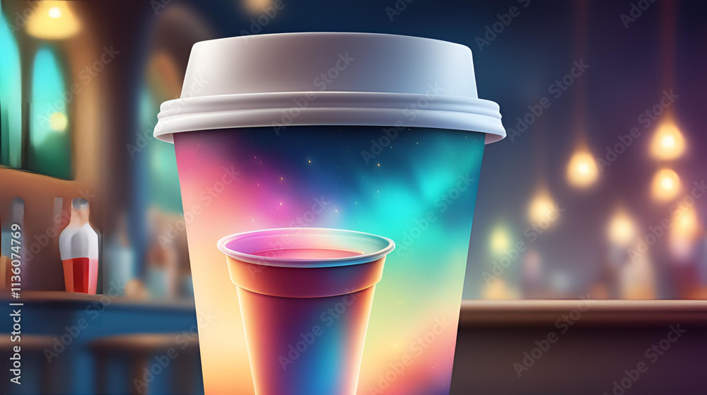 drink mockup with blank label