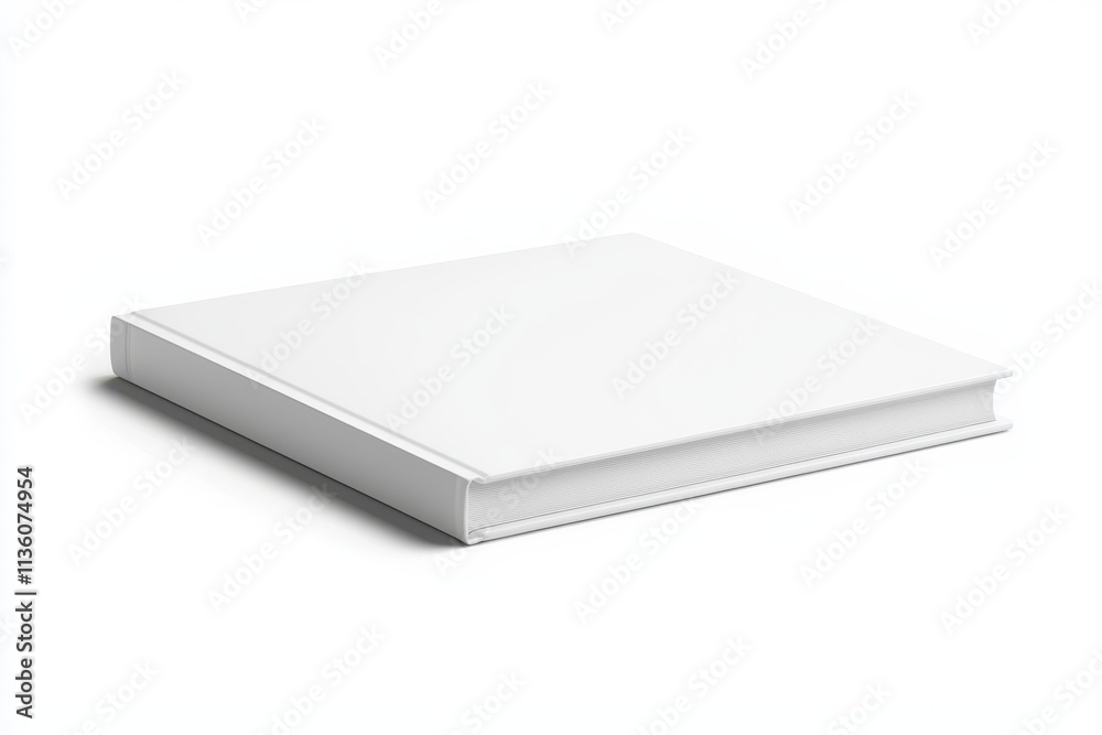 Clean book mock up design on white background for creative presentations and projects Clean book mock up design on white background for creative presentations and projects