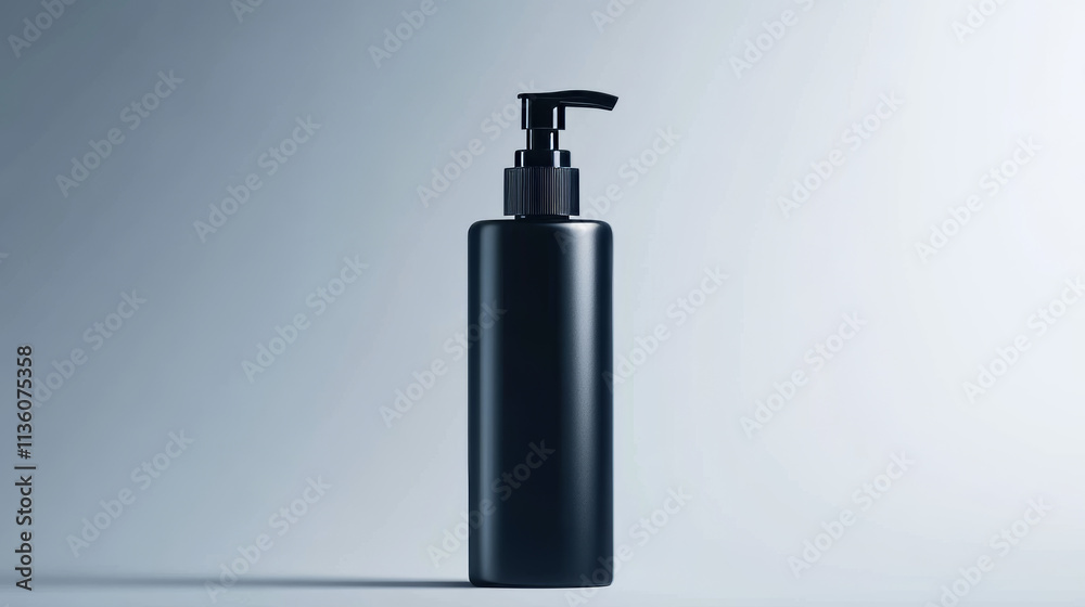 Black bottles with dispenser pump for liquid hand soap, shampoo, lotion or gel. Vector realistic mock up of 3d blank container, cosmetic package with plastic and metal cap