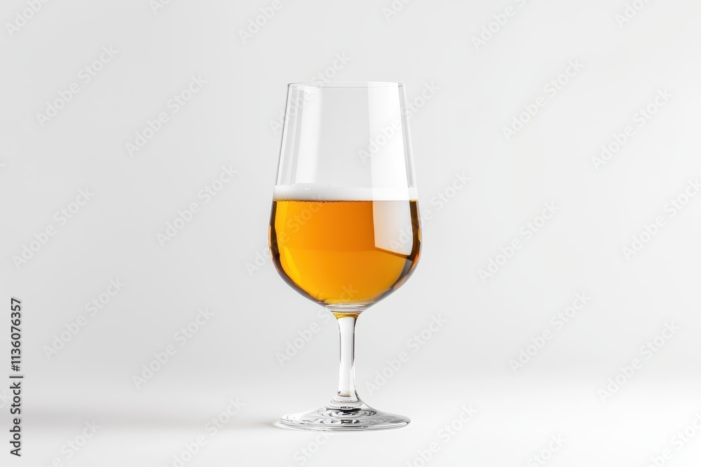 Elegant solid-color beer glass mock up showcasing a refreshing beverage Elegant solid-color beer glass mock up showcasing a refreshing beverage