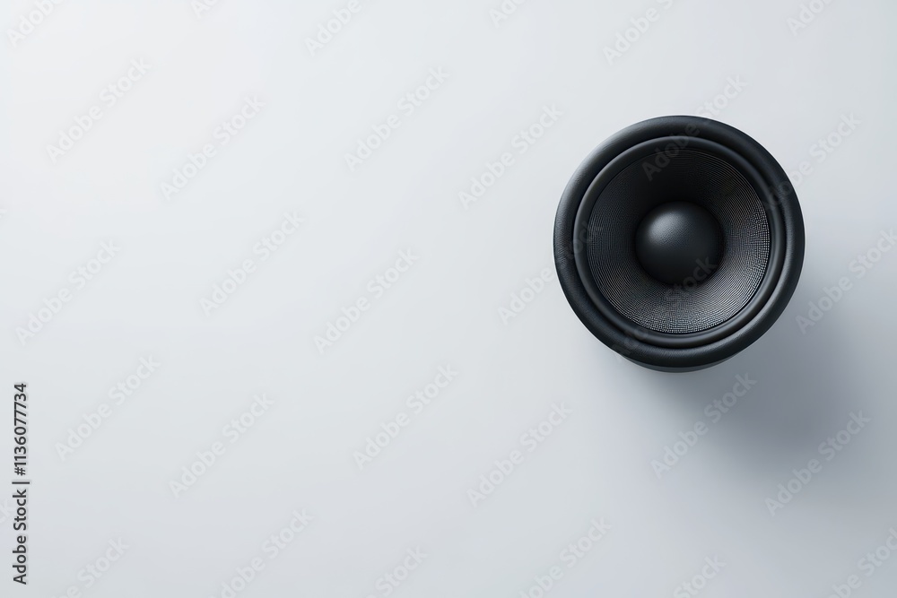 Clean speaker mock up on a white background showcasing modern design and simplicity Clean speaker mock up on a white background showcasing modern design and simplicity