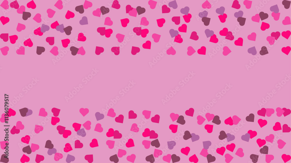 Vector heart shapes, falling confetti. Pink purple festive background. Greeting design element. Congratulations card, poster, decoration, banner, valentine template. Vector heart shapes, falling confetti. Pink purple festive background. Greeting design element. Congratulations card, poster, decoration, banner, valentine template.