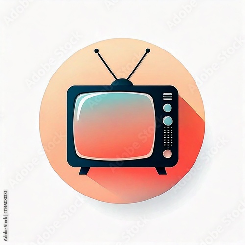 TV icon logo with isolated white background for it and technology conceptual 