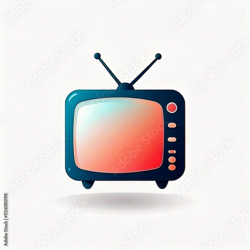 TV icon logo with isolated white background for it and technology conceptual