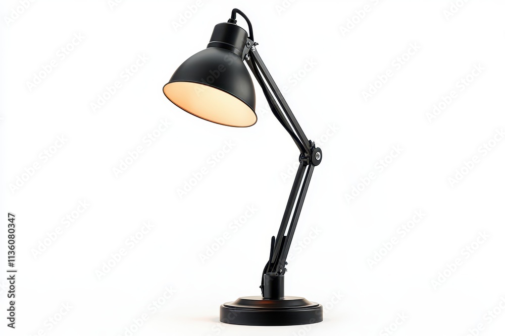 Adjustable black table lamp with a stylish design isolated on a white background Adjustable black table lamp with a stylish design isolated on a white background