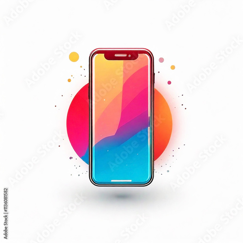 Smartphone icon logo with isolated white background for it and technology conceptual 