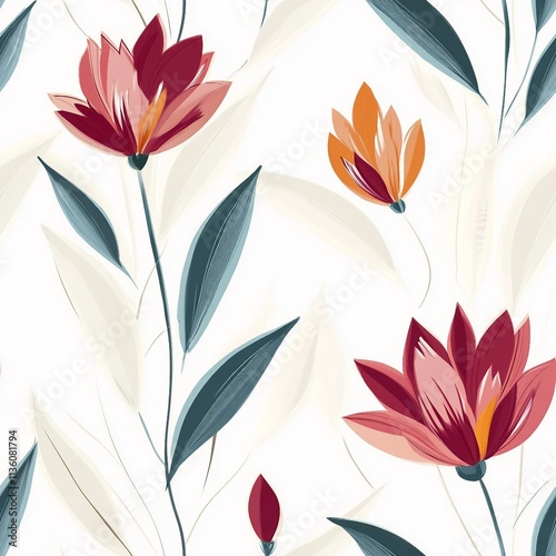 Abstract flower seamless pattern background