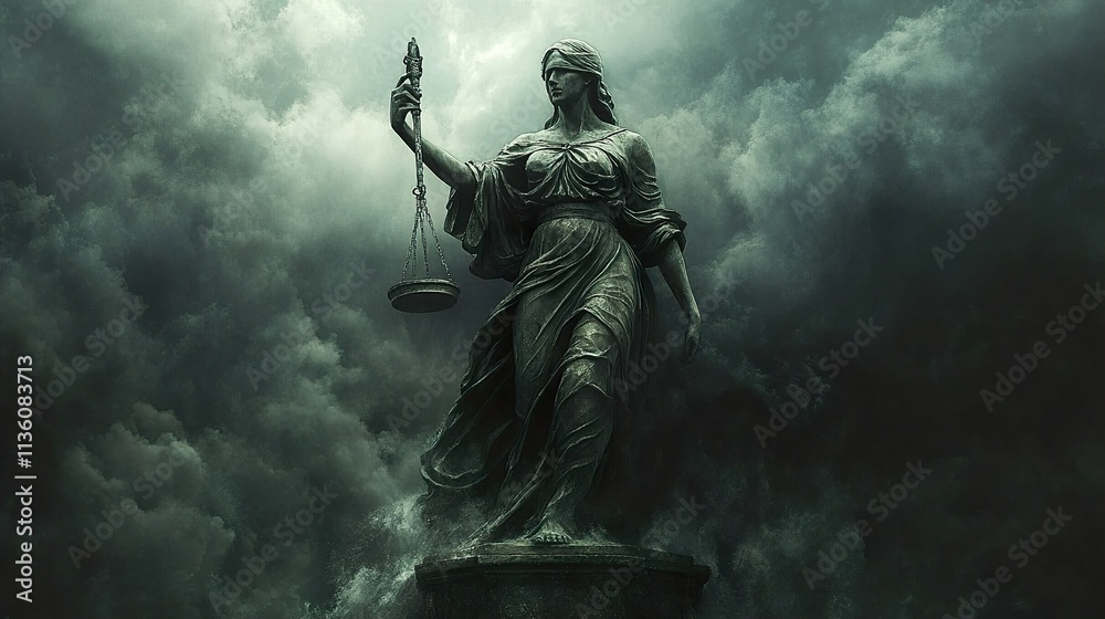 Statue of Justice: A Dark and Dramatic Masterpiece Statue of Justice: A Dark and Dramatic Masterpiece