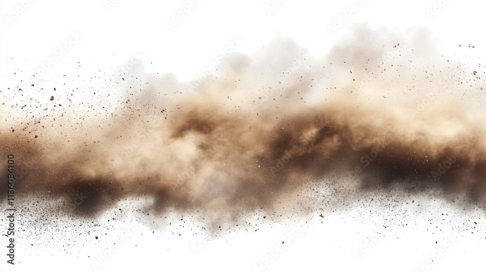 Desert sandstorm, brown dusty cloud or dry sand flying with gust of wind, big explosion realistic texture with small particles or grains vector frame, border isolated on transparent background Desert sandstorm, brown dusty cloud or dry sand flying with gust of wind, big explosion realistic texture with small particles or grains vector frame, border isolated on transparent background