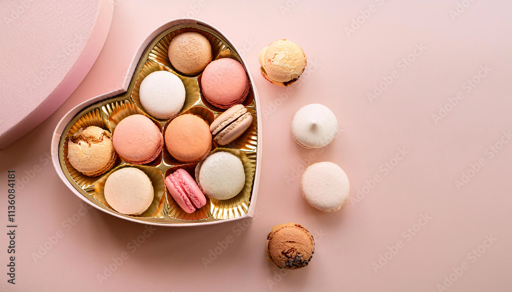 A beautifully crafted blush heart-shaped box, adorned with gold flecks, is elegantly placed on a glass surface A beautifully crafted blush heart-shaped box, adorned with gold flecks, is elegantly placed on a glass surface