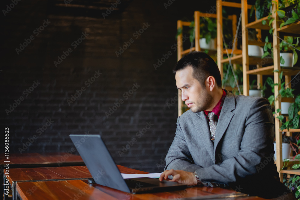 Businessman is serious about finding solutions to problems that arise in the company. Businessman is serious about finding solutions to problems that arise in the company.