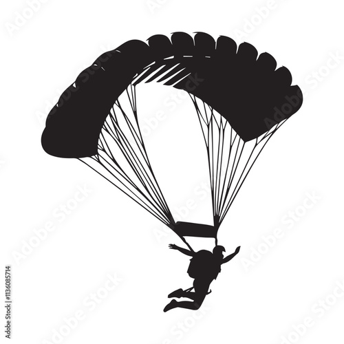 Skydiving Silhouette Vector 