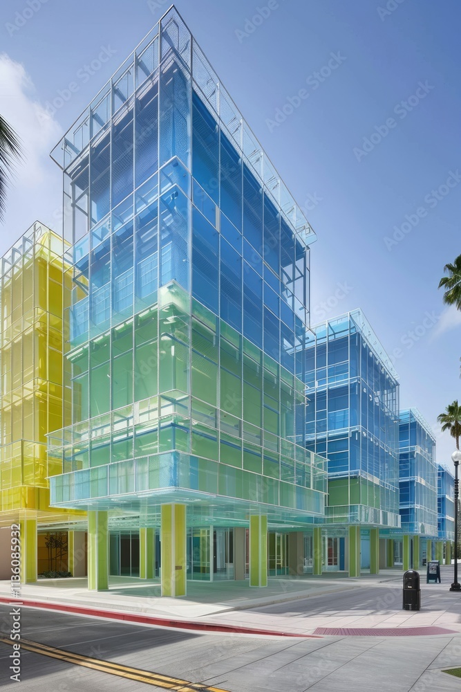 Modern Colorful Glass Building Architectural Design Modern Colorful Glass Building Architectural Design