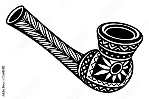 Indian Chillum vector art silhouette