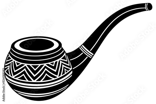 African Calabash Pipe vector art 