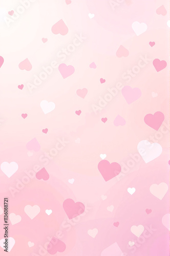 Abstract pastel background with hearts, Valentine's Day