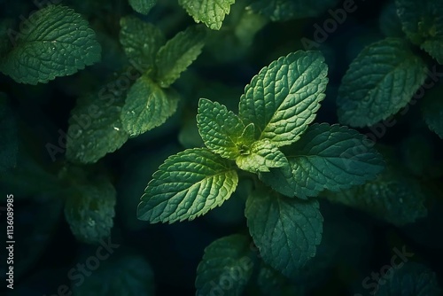 Vibrant Green Plant Leaves Closeup photo