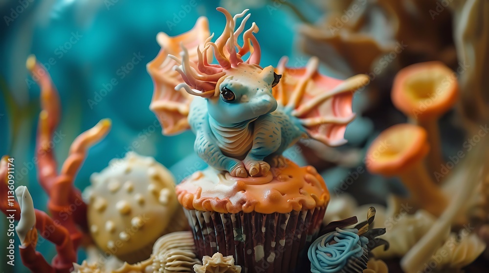 Magical creature themed cupcake Magical creature themed cupcake