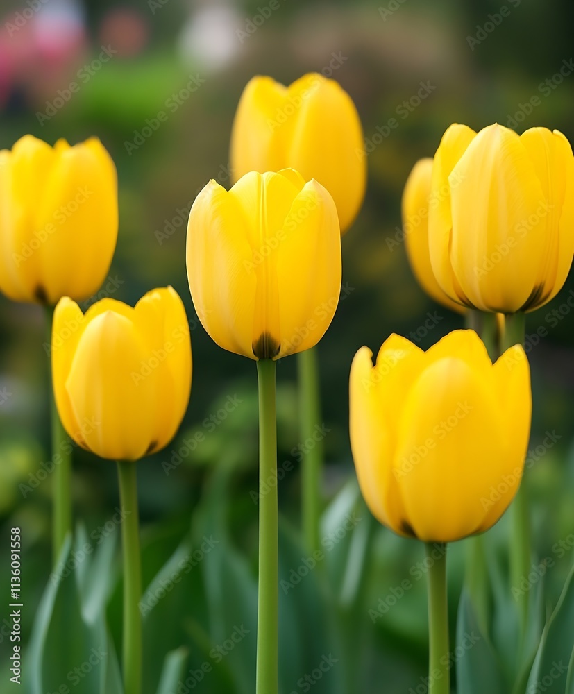 Golden Tulips in Bloom Capturing the Sunshine and Joy of Springtime Gardens : Generative AI Golden Tulips in Bloom Capturing the Sunshine and Joy of Springtime Gardens : Generative AI