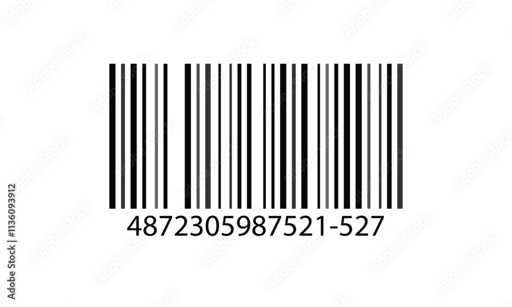 Barcode vector icon or bar code scan label for product price tag, Barcode vector icon with numbers. Easily editable	