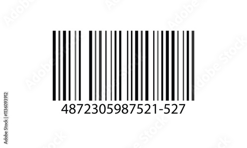 Barcode vector icon or bar code scan label for product price tag, Barcode vector icon with numbers. Easily editable	