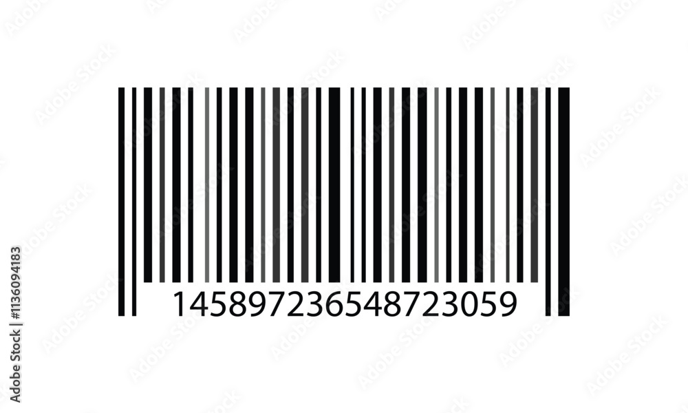Barcode vector icon or bar code scan label for product price tag, Barcode vector icon with numbers. Easily editable Barcode vector icon or bar code scan label for product price tag, Barcode vector icon with numbers. Easily editable