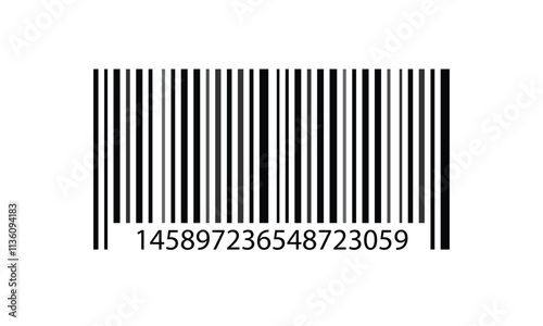 Barcode vector icon or bar code scan label for product price tag, Barcode vector icon with numbers. Easily editable	