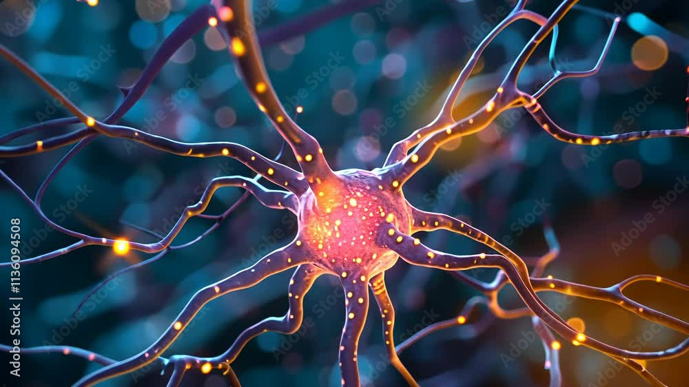 Cellular architecture: structure of brain cells showcasing ...