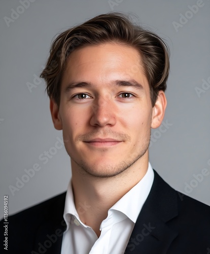 Business Professional Portrait in Studio with Neutral Background : Generative AI