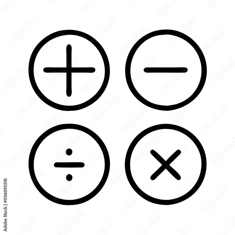 math symbols icon, back to school line art, education icon - simple black line art icon of math symbols, symbolizing back to school celebrations. education vector art. math symbols icon, back to school line art, education icon - simple black line art icon of math symbols, symbolizing back to school celebrations. education vector art.