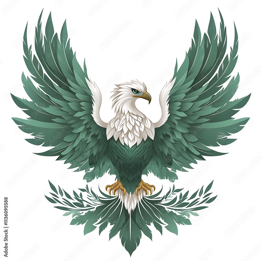 Fototapeta premium Majestic Eagle with Teal and White Feathers