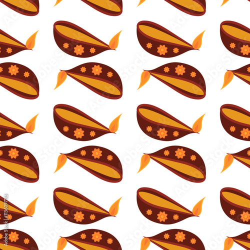 Diwali Candless Seamless Pattern