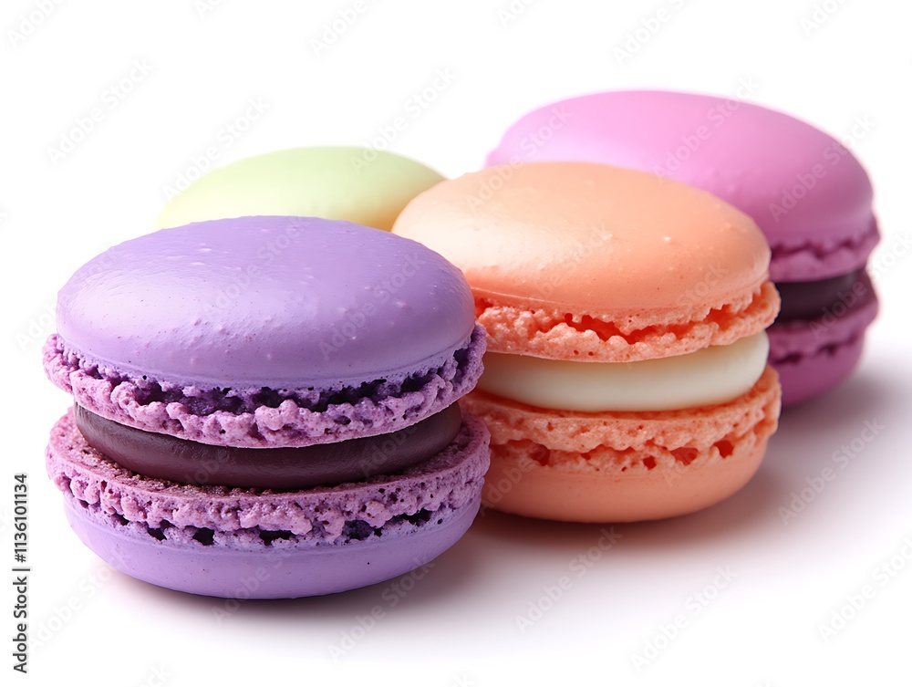 Colorful Macarons Delicious French Pastries Delight Colorful Macarons Delicious French Pastries Delight