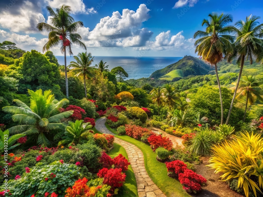 Diamond Botanical Gardens St Lucia: Lush Tropical Landscape Photography
