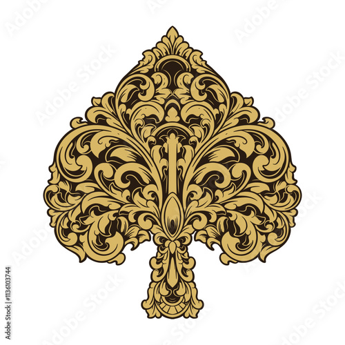 ace of spades ornament luxury for card