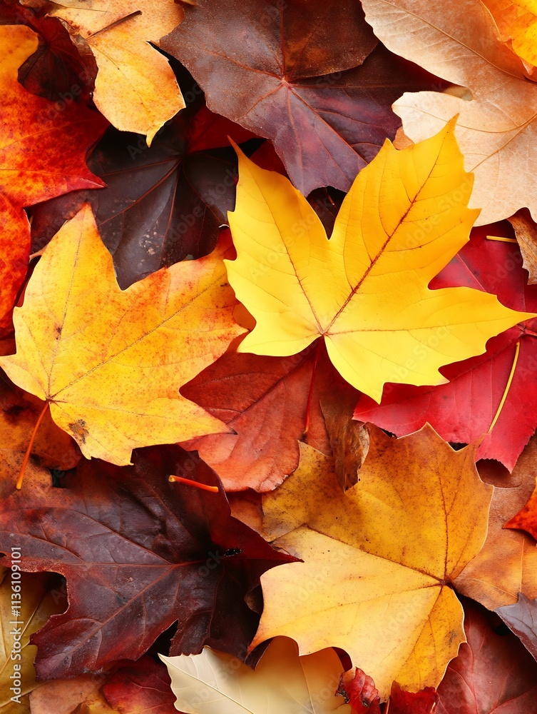 Diverse Colorful Autumn Leaves Creating a Vibrant Seasonal Collage : Generative AI Diverse Colorful Autumn Leaves Creating a Vibrant Seasonal Collage : Generative AI