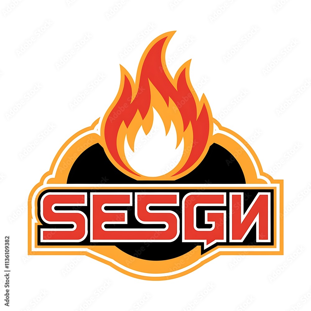 Fiery Emblem Design Featuring Sesgn Text Fiery Emblem Design Featuring Sesgn Text