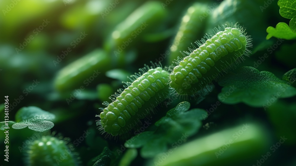Fototapeta premium Exploring Vibrant Green Growth in a Lush Natural Habitat
