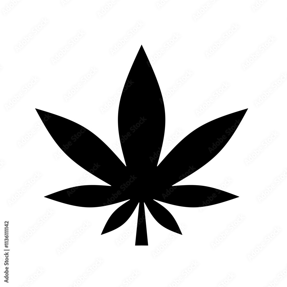 cannabis leaf icon vector on white background