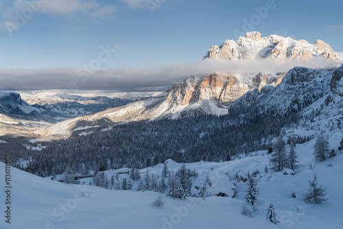 Piz dles Cunturines vom Valparola Pass, Cunturines Spitze, Südtirol, Alto Adige, Italien photo