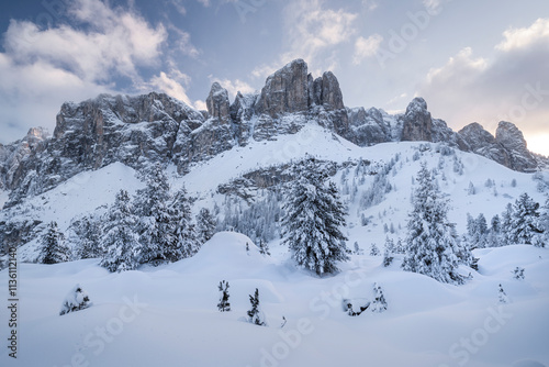 Sella Massiv vom Grödner Joch, Passo Gardena, Südtirol, Alto Adige, Italien