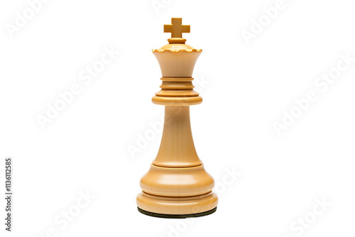 Chess king piece standing tall with regal presence. isolated on white background or png background or transparent background. photo