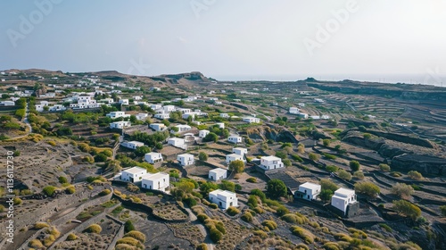 Stunning panoramic view of pantelleria s landscape with iconic dammusi and serene hills