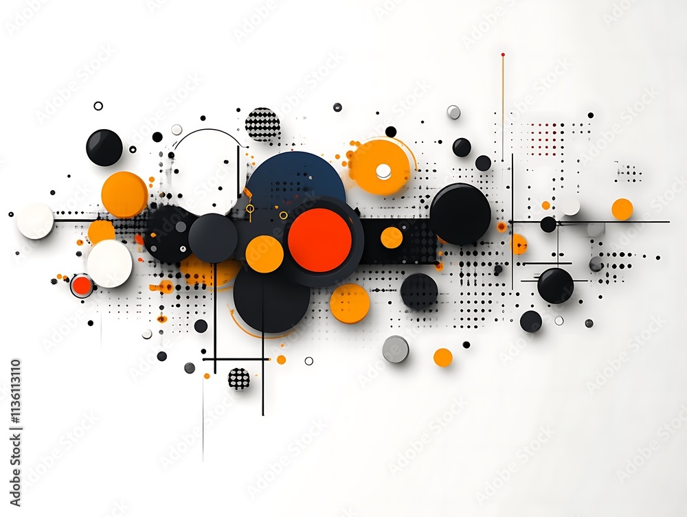 Abstract Colorful Circles Geometric Design Composition Abstract Colorful Circles Geometric Design Composition