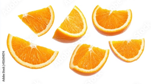 Dynamic Fresh Orange Slices in Motion