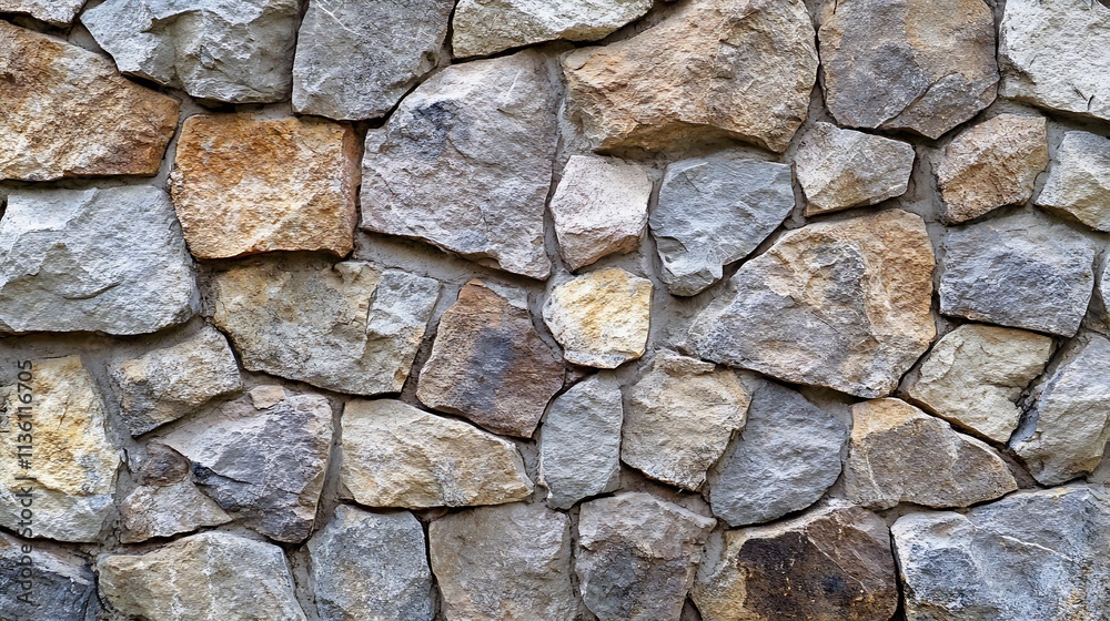 Natural Stone Wall Background with Mixed Gray and Brown Rough Uneven Stones for Construction and Landscaping : Generative AI Natural Stone Wall Background with Mixed Gray and Brown Rough Uneven Stones for Construction and Landscaping : Generative AI