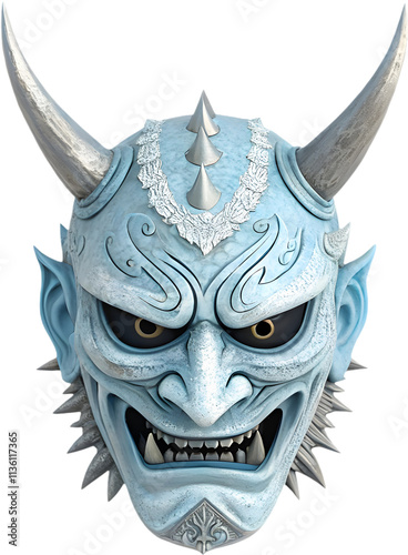 Striking Japanese Hannya mask clipart symbolizing wrath, jealousy, and cultural heritage.
