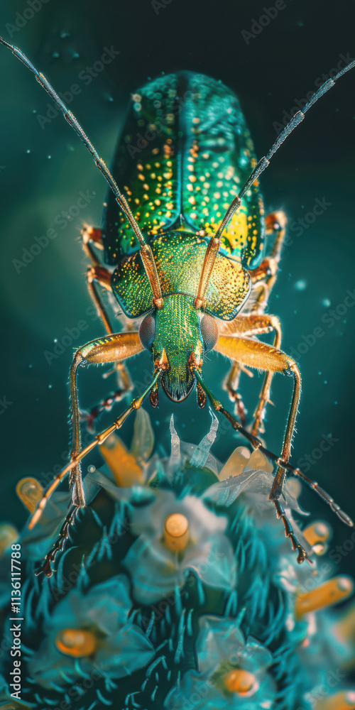 Macro Shot of Green Insect